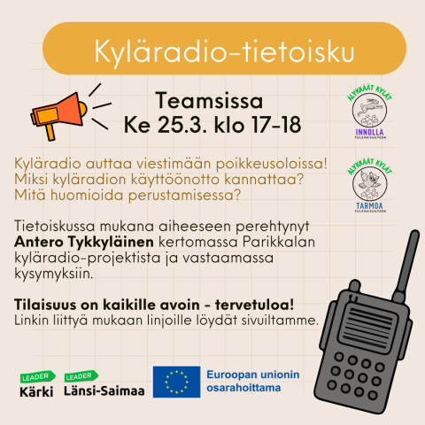 Kyläradio-tietoisku Teamsissa ke 25.3. klo 17
