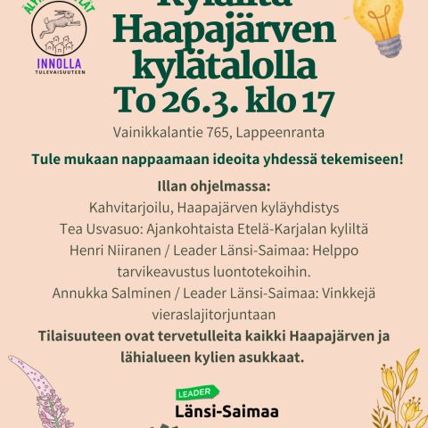 Haapajärven kyläilta to 26.3.