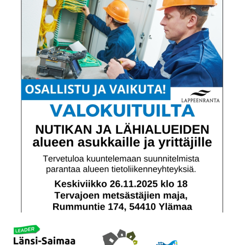 Ylämaan Nutikan alueen kyläilta ja valokuituinfo 26.11.25
