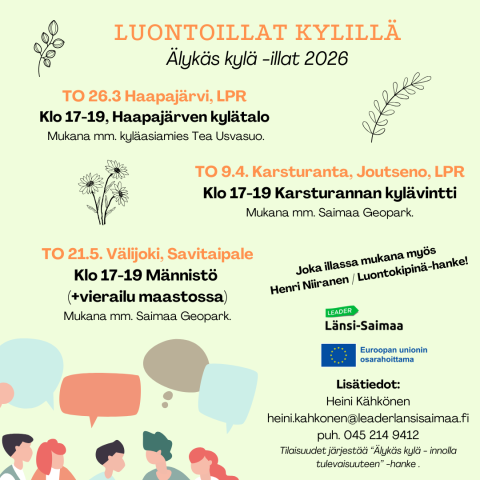Luontoillat kylillä - kevät 2026
