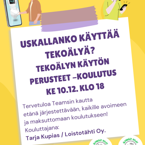 Uskallanko käyttää tekoälyä? -koulutus ke 10.12.25