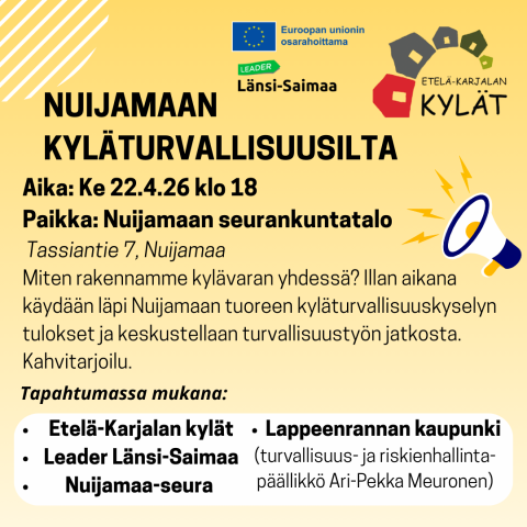 Nuijamaan kyläturvallisuusilta ke 22.4.