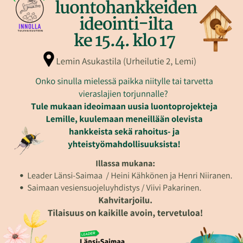 Luontohankkeiden ideointi-ilta Lemillä 15.4.