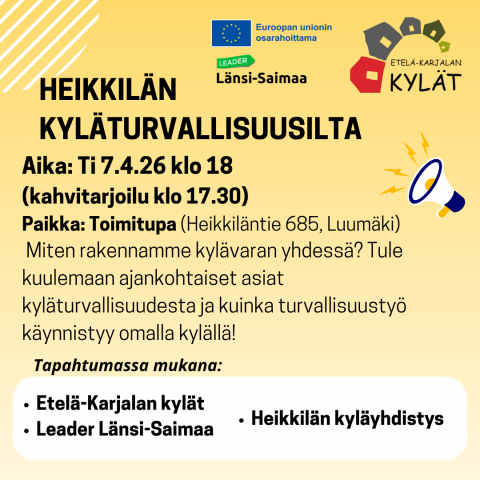 Heikkilän kyläturvallisuusilta ti 7.4.