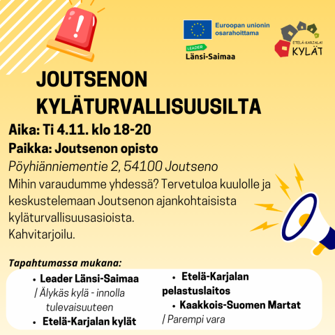 Joutsenon kyläturvallisuusilta 4.11.