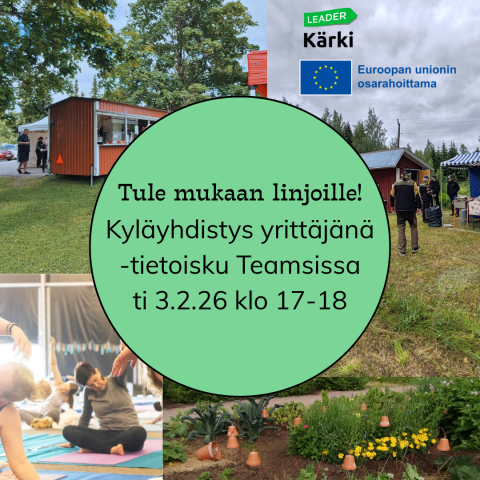 "Kyläyhdistys yrittäjänä" -tietoisku ti 3.2. klo 17-18